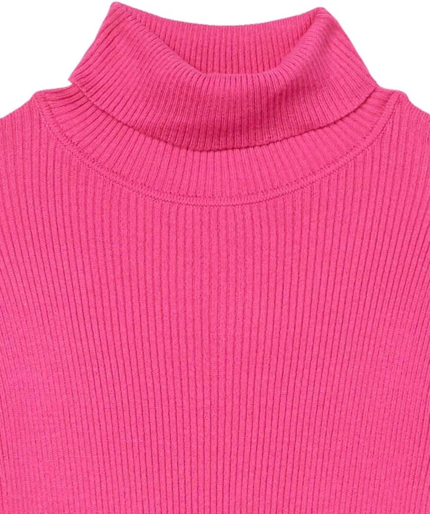 image:imageAmazon Essentials Womens SlimFit Lightweight LongSleeve Ribbed Turtleneck SweaterBright Pink