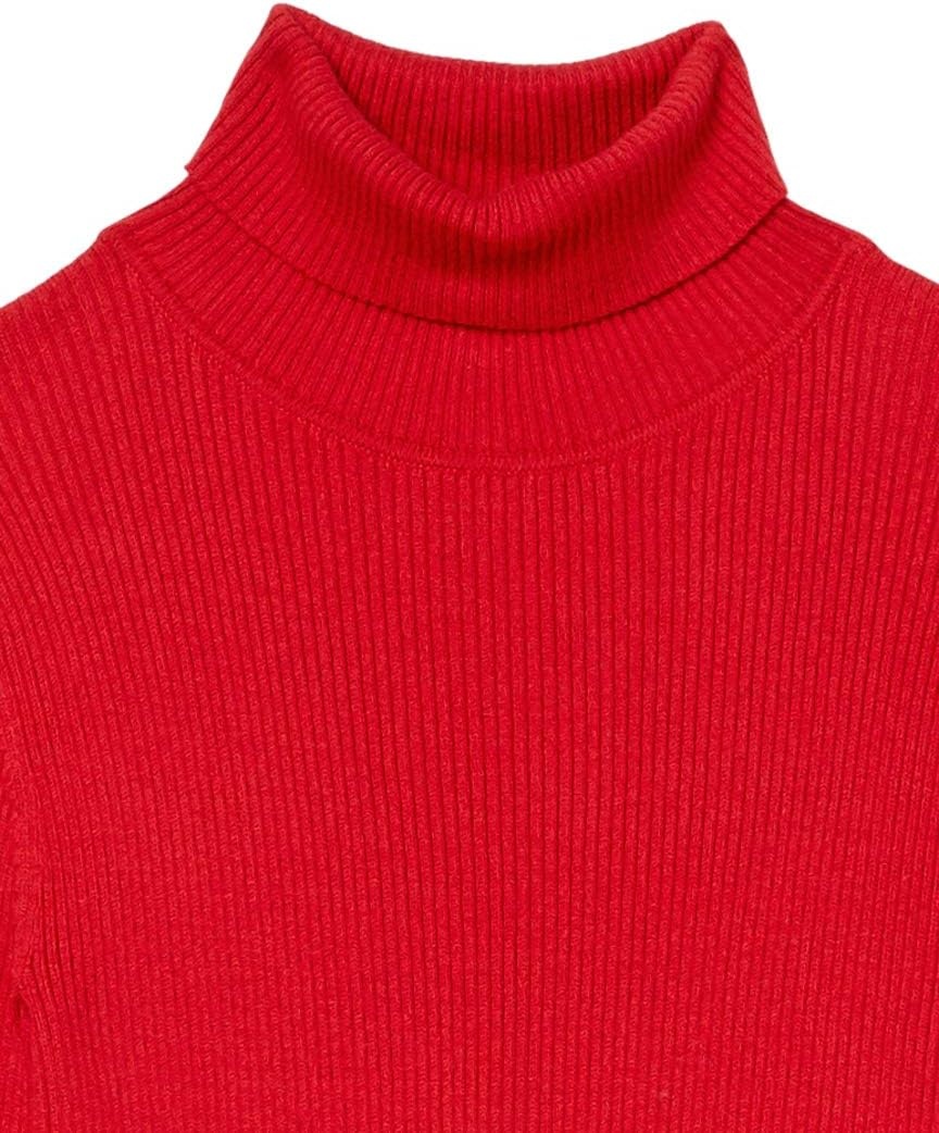 image:imageAmazon Essentials Womens SlimFit Lightweight LongSleeve Ribbed Turtleneck SweaterCherry Red