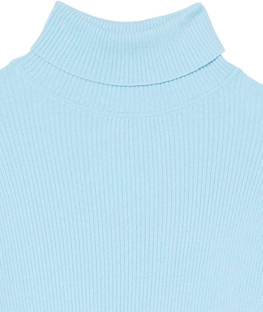 image:imageAmazon Essentials Womens SlimFit Lightweight LongSleeve Ribbed Turtleneck SweaterSky Blue