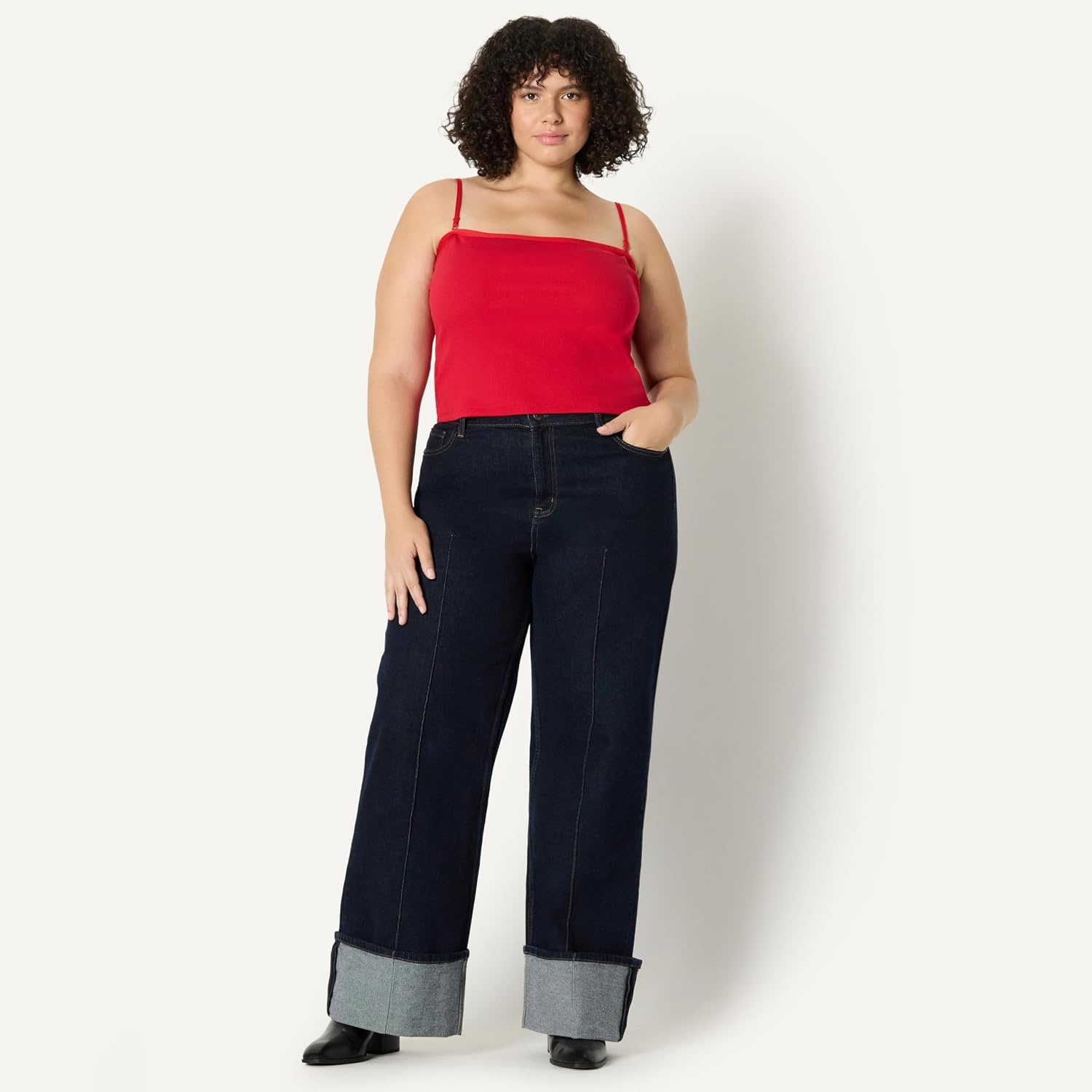 image:imageAmazon Essentials Womens SlimFit Ribbed Cardigan amp Cami Set with Removable StrapsRed
