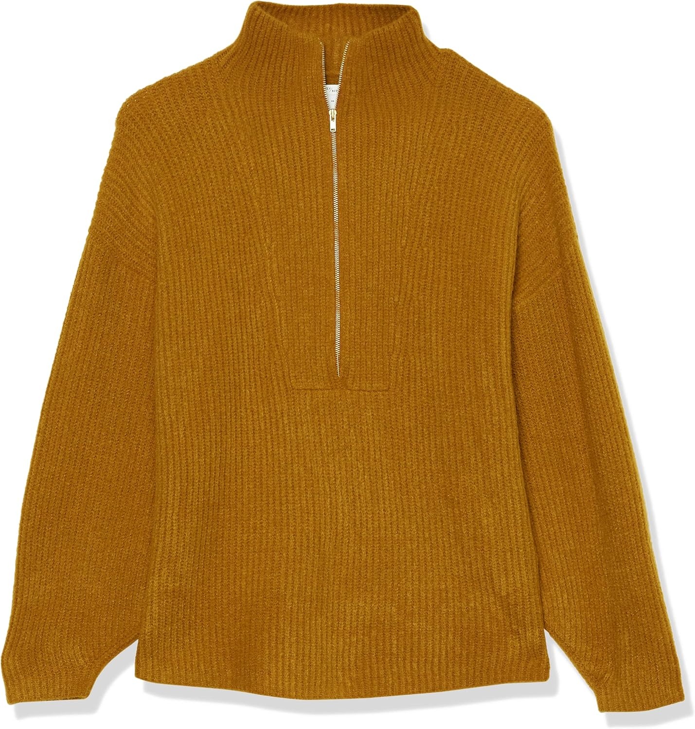 image:imageAmazon Essentials Womens Sweaters Dressy Casual Mid Gauge Stretch Half Zip Polo CollarBrown