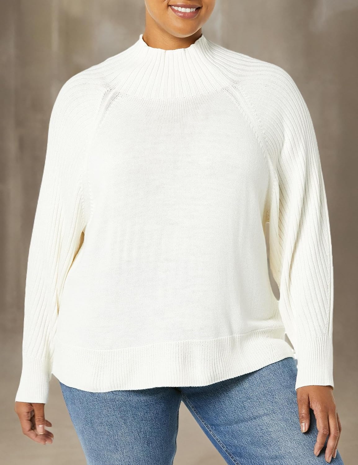 image:imageAmazon Essentials Womens Ultra Soft Oversized Cropped Cocoon Sweater Available in Plus Size Previously Daily RitualIvory