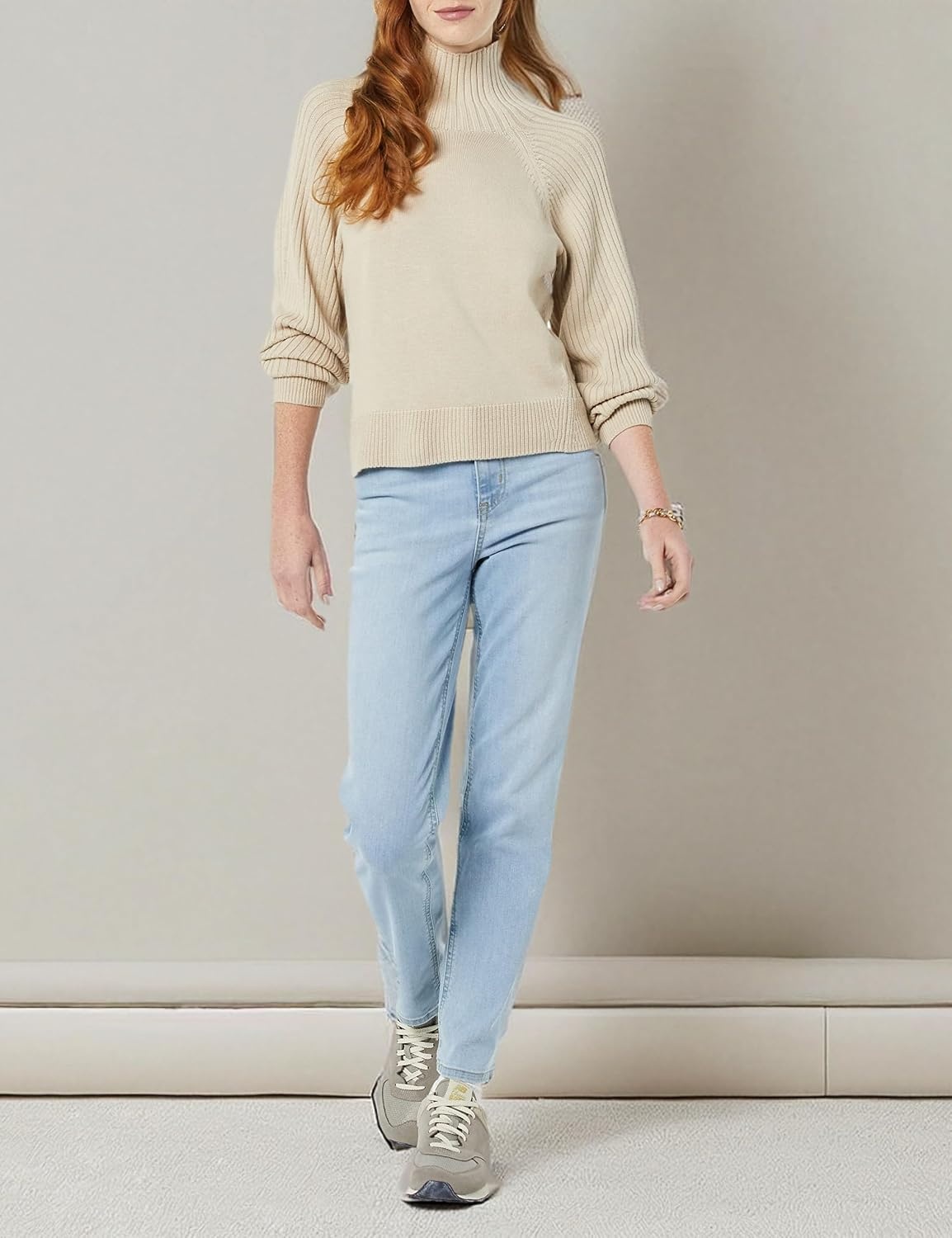 image:imageAmazon Essentials Womens Ultra Soft Oversized Cropped Cocoon Sweater Available in Plus Size Previously Daily RitualTaupe