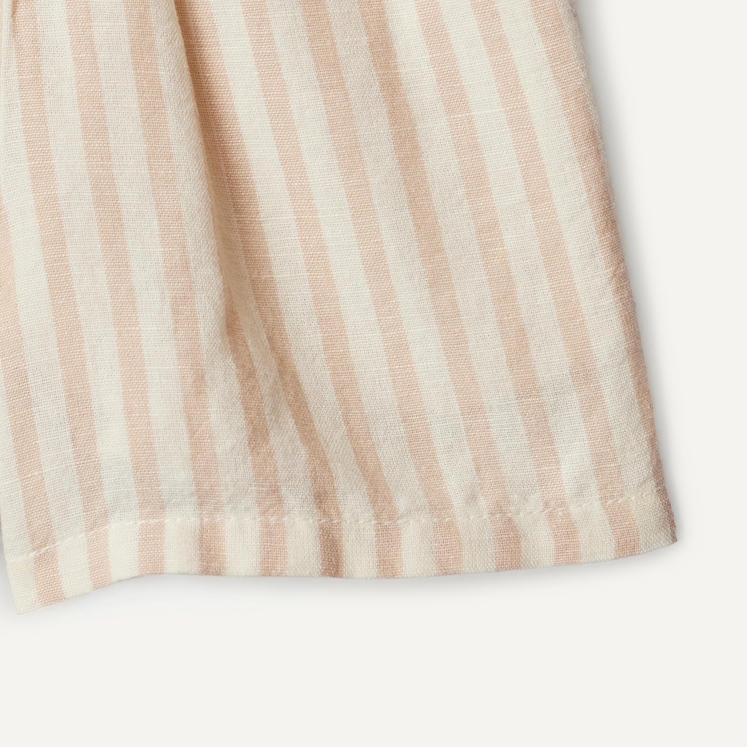 image:imageAmazon Essentials x Sofia Grainge Toddlers and Baby Boys Cotton Linen Short Sleeve Shirt amp Shorts Play SetTaupe Even Stripe