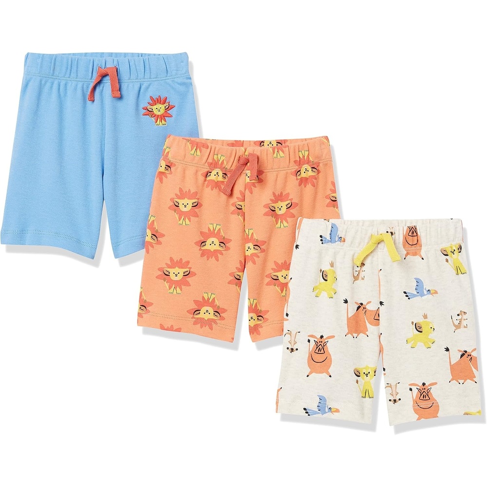 image:imageAmazon Essentials Disney Marvel Star Wars Baby Boys Cotton Knit Shorts MultipacksLion King Play Eat Roar