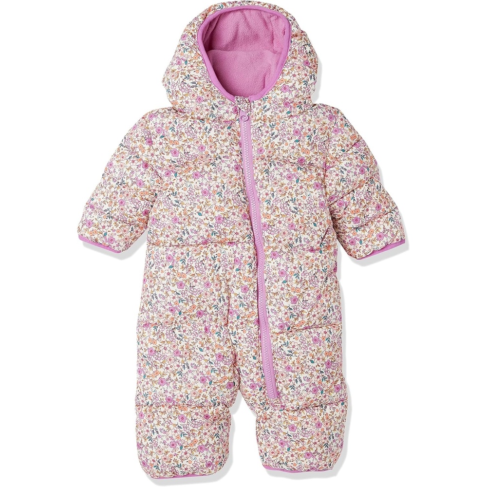 image:imageAmazon Essentials Unisex Babies WaterResistant Winter Puffer Snowsuit for Boys and GirlsIvory Delicate Floral