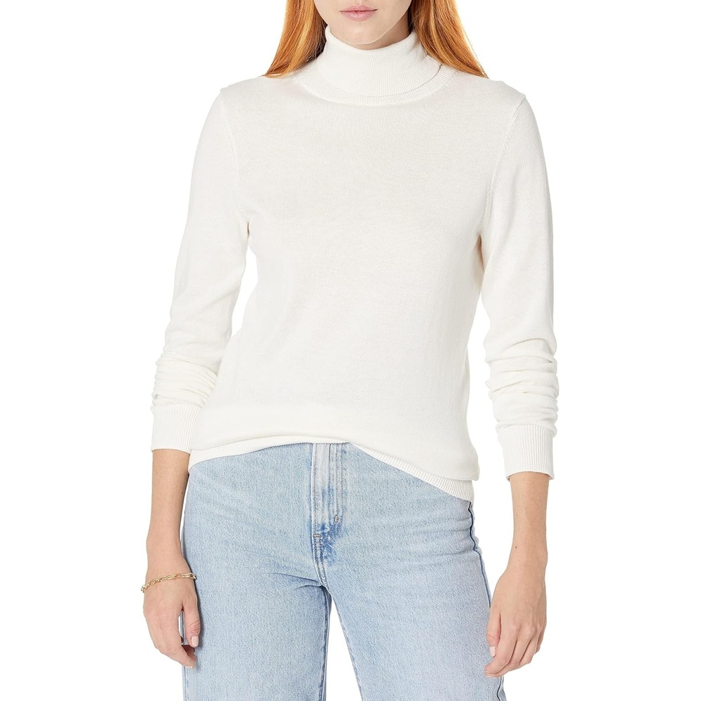 image:imageAmazon Essentials Womens ClassicFit Lightweight LongSleeve SweaterIvory