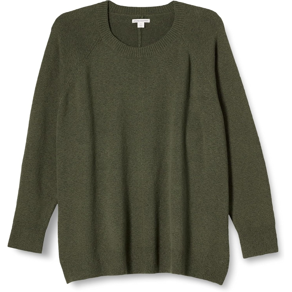 image:imageAmazon Essentials Womens Crewneck Sweater ClassicFit Soft Touch Long Sleeve PlusSize AvailableDark Olive