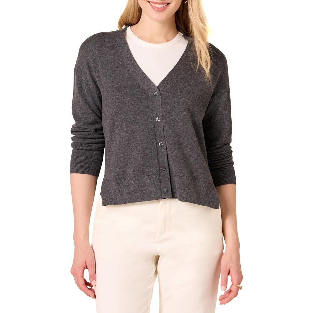 image:imageAmazon Essentials Womens Lightweight Cardigan SweaterCharcoal Heather