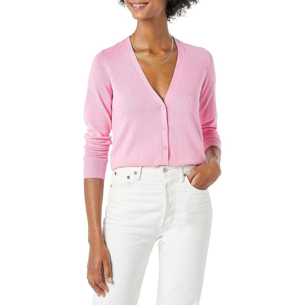 image:imageAmazon Essentials Womens Lightweight Cardigan SweaterPink