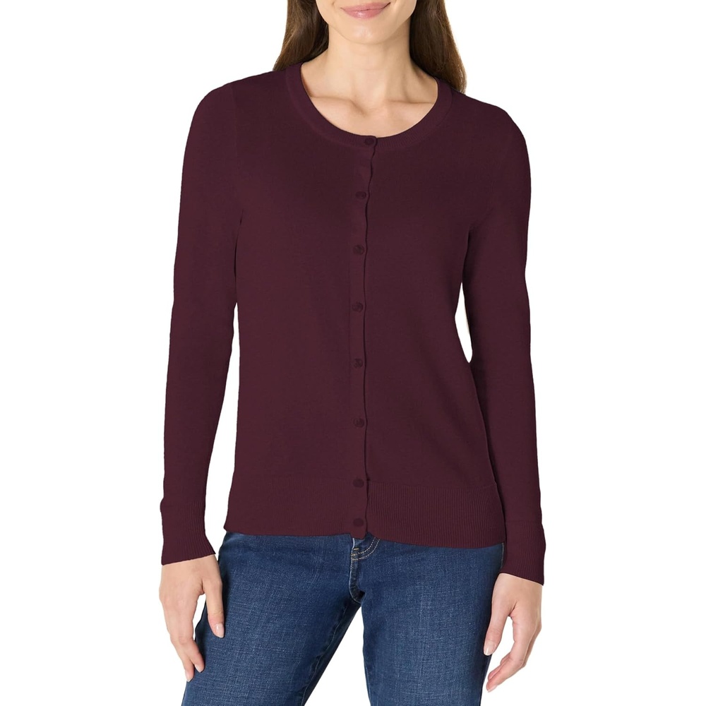 image:imageAmazon Essentials Womens Lightweight CrewneckBurgundy