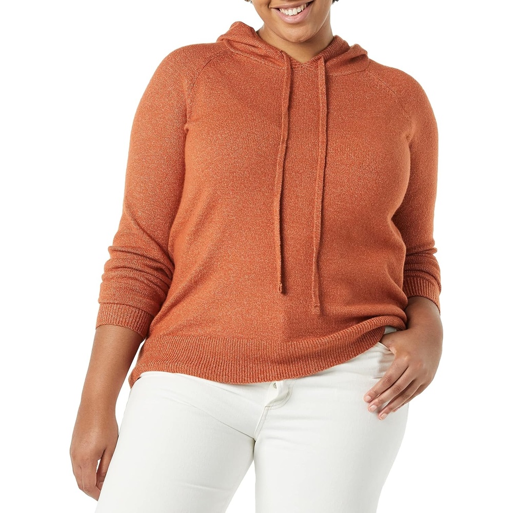 image:imageAmazon Essentials Womens Long Sleeve Soft Touch Hooded Pullover SweaterCaramel