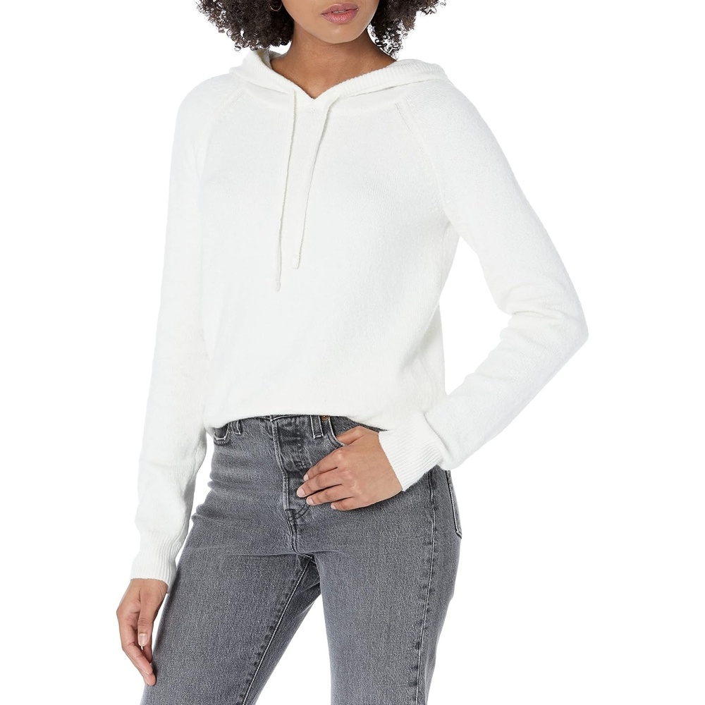 image:imageAmazon Essentials Womens Long Sleeve Soft Touch Hooded Pullover SweaterEggshell White