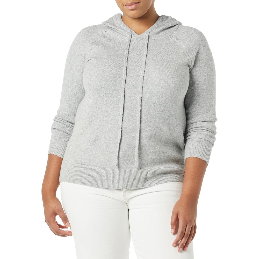 image:imageAmazon Essentials Womens Long Sleeve Soft Touch Hooded Pullover SweaterGrey Heather