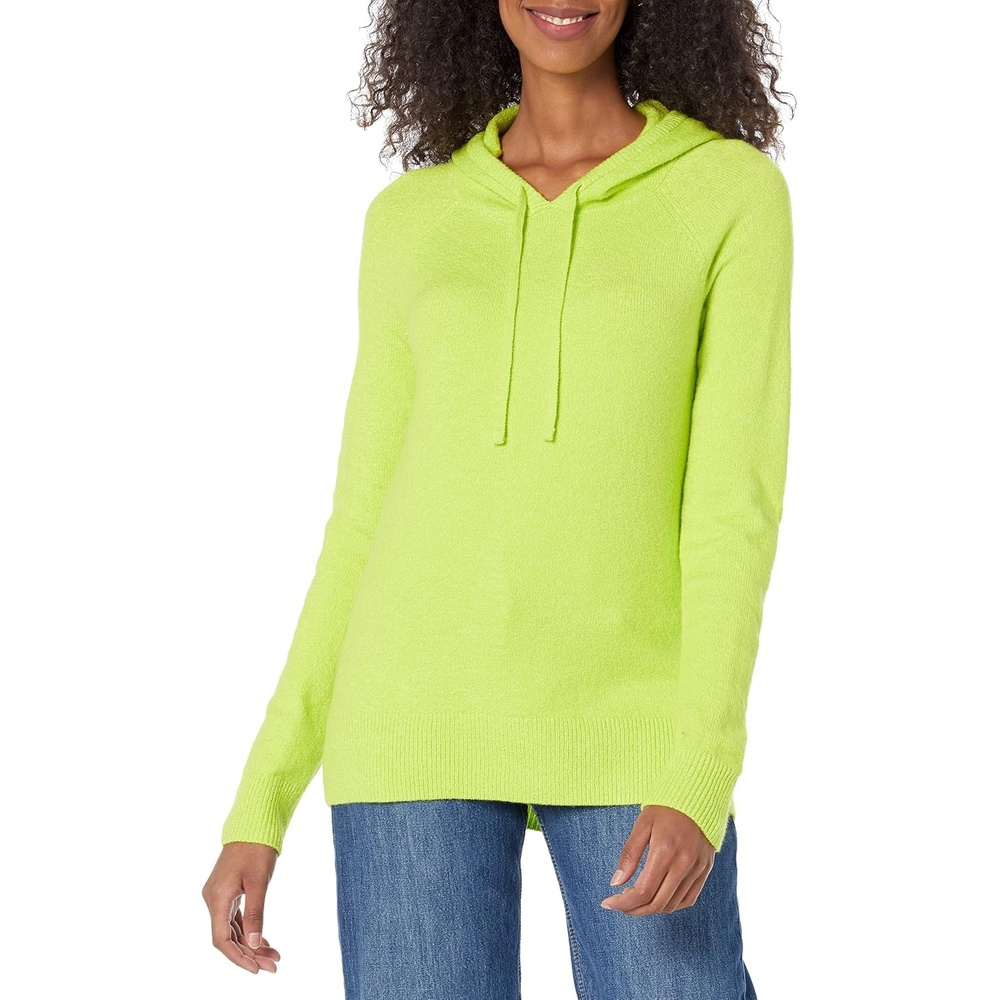 image:imageAmazon Essentials Womens Long Sleeve Soft Touch Hooded Pullover SweaterLime Green