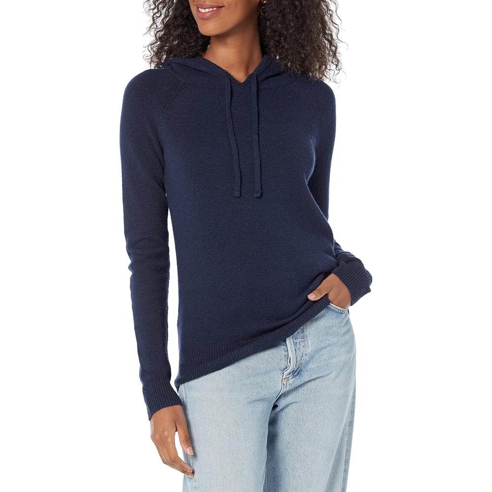 image:imageAmazon Essentials Womens Long Sleeve Soft Touch Hooded Pullover SweaterNavy