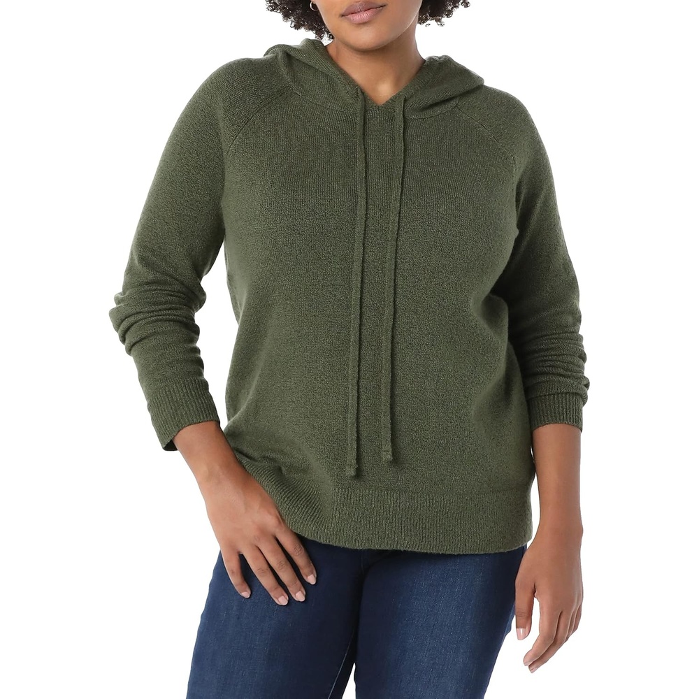 image:imageAmazon Essentials Womens Long Sleeve Soft Touch Hooded Pullover SweaterOlive