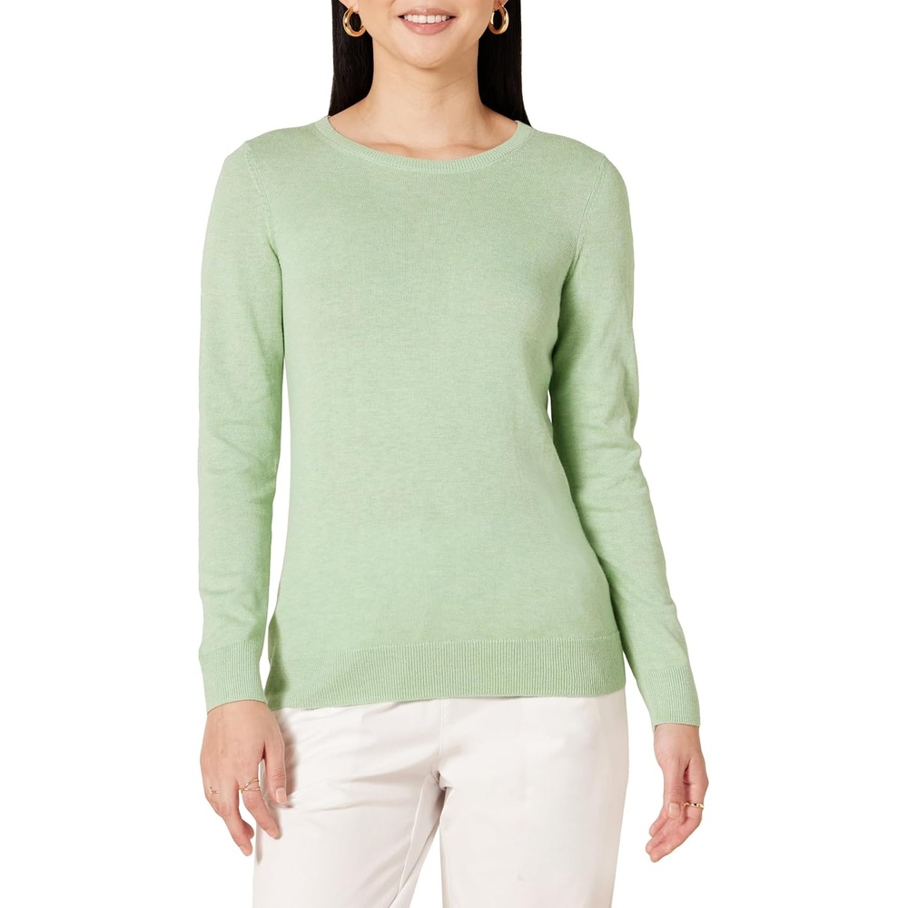 image:imageAmazon Essentials Womens LongSleeve Lightweight Crewneck Sweater Flattering Available in Plus SizeLight Jade Green