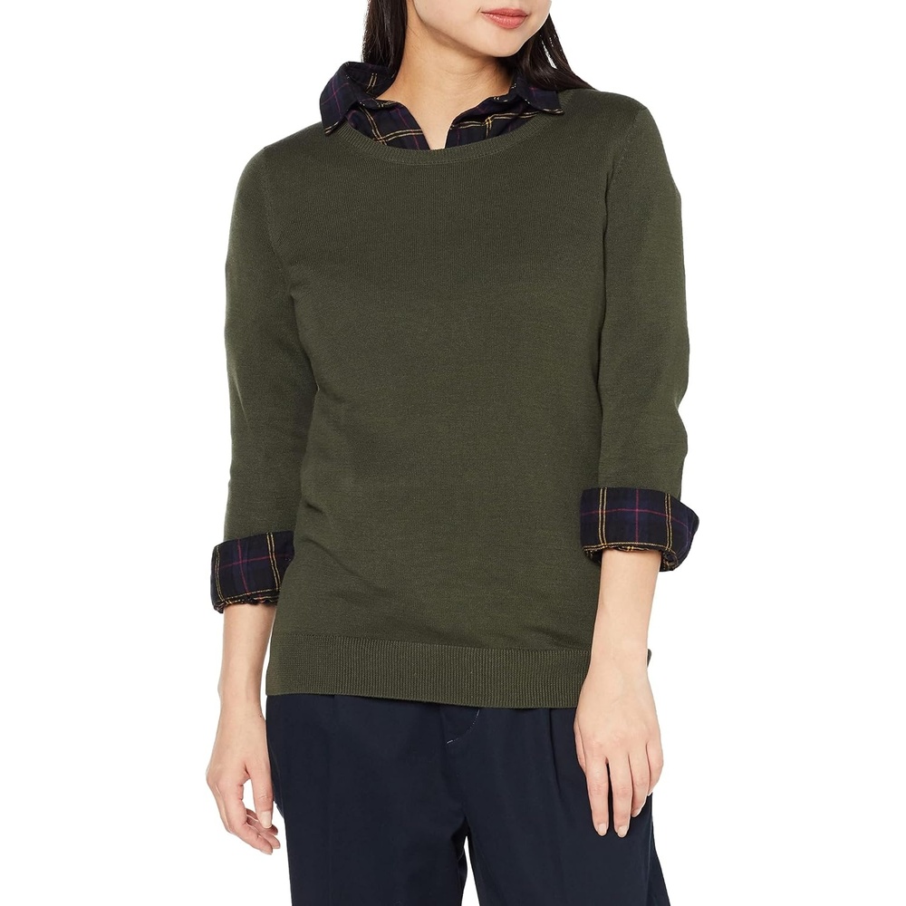 image:imageAmazon Essentials Womens LongSleeve Lightweight Crewneck Sweater Flattering Available in Plus SizeOlive