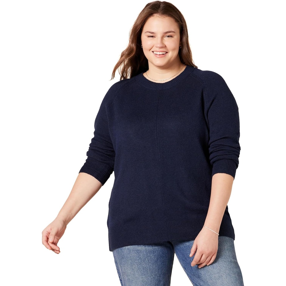 image:imageAmazon Essentials Womens RegularFit Soft Touch Crewneck LongSleeve SweaterNavy