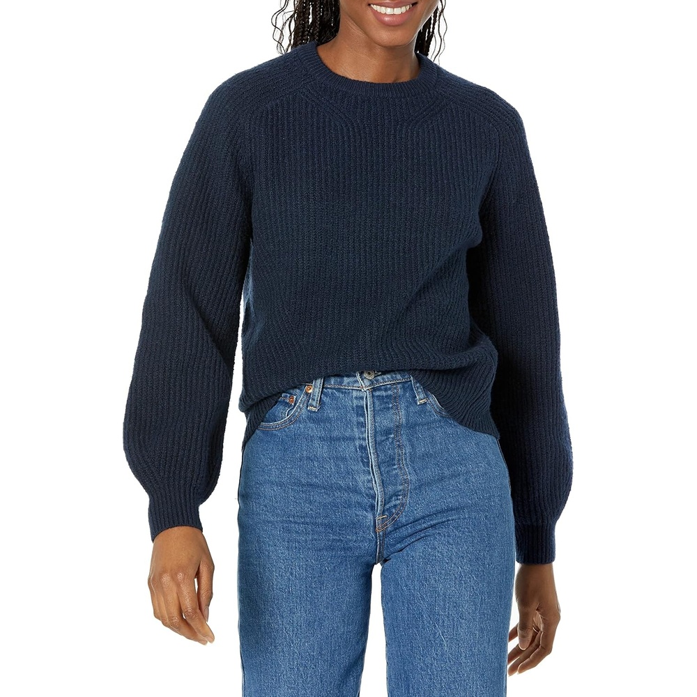 image:imageAmazon Essentials Womens Ribbed Long Sleeve Crewneck SweaterNavy