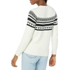 Amazon Essentials Crewneck Sweater for Women, Soft-Touch(Black White Simplified Fairisle)