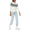 Amazon Essentials Crewneck Sweater for Women, Soft-Touch(Black White Simplified Fairisle)