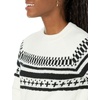 Amazon Essentials Crewneck Sweater for Women, Soft-Touch(Black White Simplified Fairisle)
