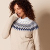 Amazon Essentials Crewneck Sweater for Women, Soft-Touch(Blue Taupe Heather White Fair Isle)