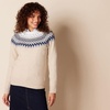 Amazon Essentials Crewneck Sweater for Women, Soft-Touch(Blue Taupe Heather White Fair Isle)