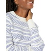 Amazon Essentials Crewneck Sweater for Women, Soft-Touch(Blue White Graphic Fairisle)