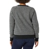 Amazon Essentials Crewneck Sweater for Women, Soft-Touch(Charcoal/White/Black Textured Stripe)