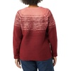 Amazon Essentials Crewneck Sweater for Women, Soft-Touch(Coral Pink/Burgundy Ombre Color Block)