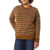 Amazon Essentials Crewneck Sweater for Women, Soft-Touch(Dark Chestnut Brown Geo Print)