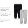 Amazon Essentials Unisex Kids’ Cotton Joggers, Pack of 2(Black/Light Grey Heather)