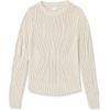 Amazon Essentials Women’s 100% Cotton Crewneck Cable Sweater(Beige)