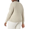 Amazon Essentials Women’s 100% Cotton Crewneck Cable Sweater(Beige)
