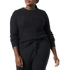 Amazon Essentials Women’s 100% Cotton Crewneck Cable Sweater(Black)