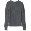 Amazon Essentials Women’s 100% Cotton Crewneck Cable Sweater(Charcoal Heather)