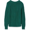 Amazon Essentials Women’s 100% Cotton Crewneck Cable Sweater(Dark Green)