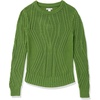 Amazon Essentials Women’s 100% Cotton Crewneck Cable Sweater(Green)