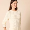 Amazon Essentials Women’s 100% Cotton Crewneck Cable Sweater(Ivory)