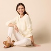Amazon Essentials Women’s 100% Cotton Crewneck Cable Sweater(Ivory)