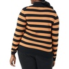 Amazon Essentials Women’s Classic-Fit Lightweight Long-Sleeve Sweater(Black Camel Rugby Stripe)
