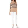 Amazon Essentials Women’s Classic-Fit Lightweight Long-Sleeve Sweater(Camel Heather/Navy Placed Stripe)