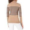 Amazon Essentials Women’s Classic-Fit Lightweight Long-Sleeve Sweater(Camel Heather/Navy Placed Stripe)