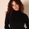 Amazon Essentials Women’s Cotton Pullover Sweater, Funnel-Neck (Available in Plus Size)(Black)