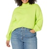 Amazon Essentials Women’s Cotton Pullover Sweater, Funnel-Neck (Available in Plus Size)(Lime Green)