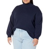 Amazon Essentials Women’s Cotton Pullover Sweater, Funnel-Neck (Available in Plus Size)(Navy)
