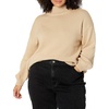 Amazon Essentials Women’s Cotton Pullover Sweater, Funnel-Neck (Available in Plus Size)(Tan)
